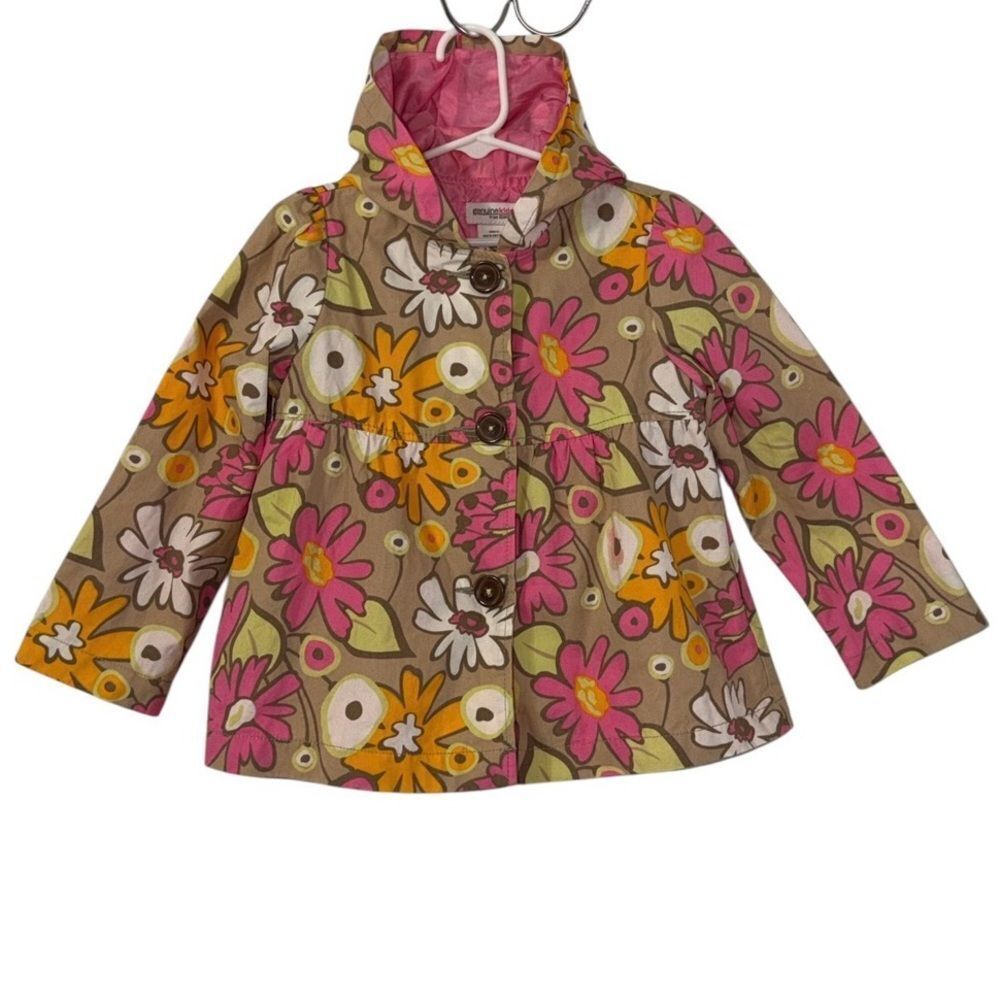 Oshkosh Kids Girls Floral Print Cotton Button Down Jacket(Size 4t)
